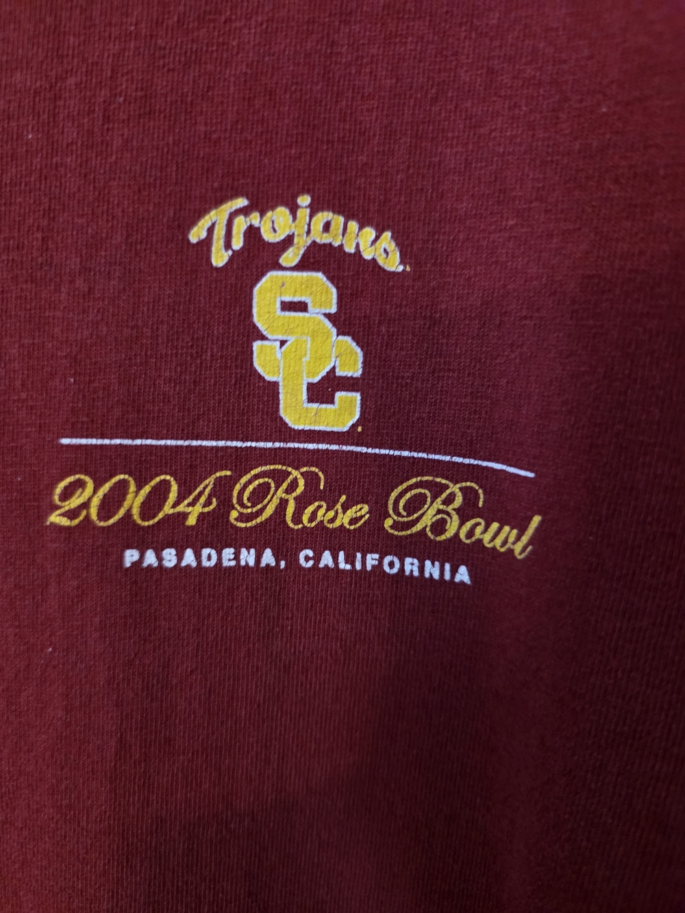 2004 Rose Bowl Men's  Maroon USC Tee Shirt